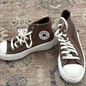 Converse Brown High-Tops platform  with White Details